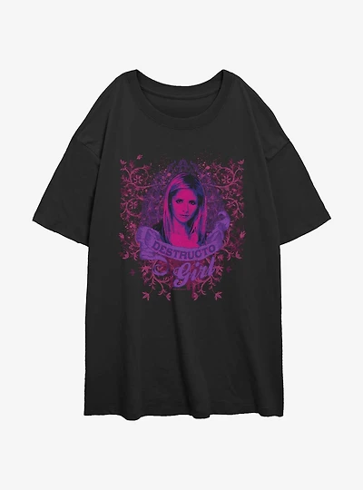 Buffy The Vampire Slayer Destructo Girl Womens Oversized T-Shirt