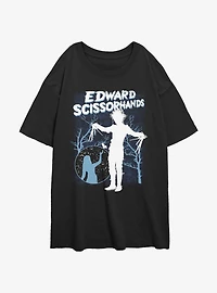 Edward Scissorhands Comic Cover Womens Oversized T-Shirt