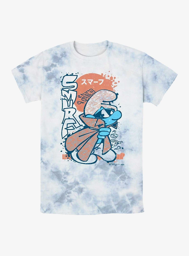 The Smurfs Manga Red  Tie-Dye T-Shirt