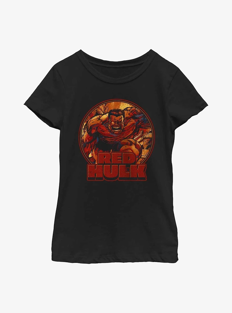 Marvel Red Hulk Big Mad Youth Girls T-Shirt