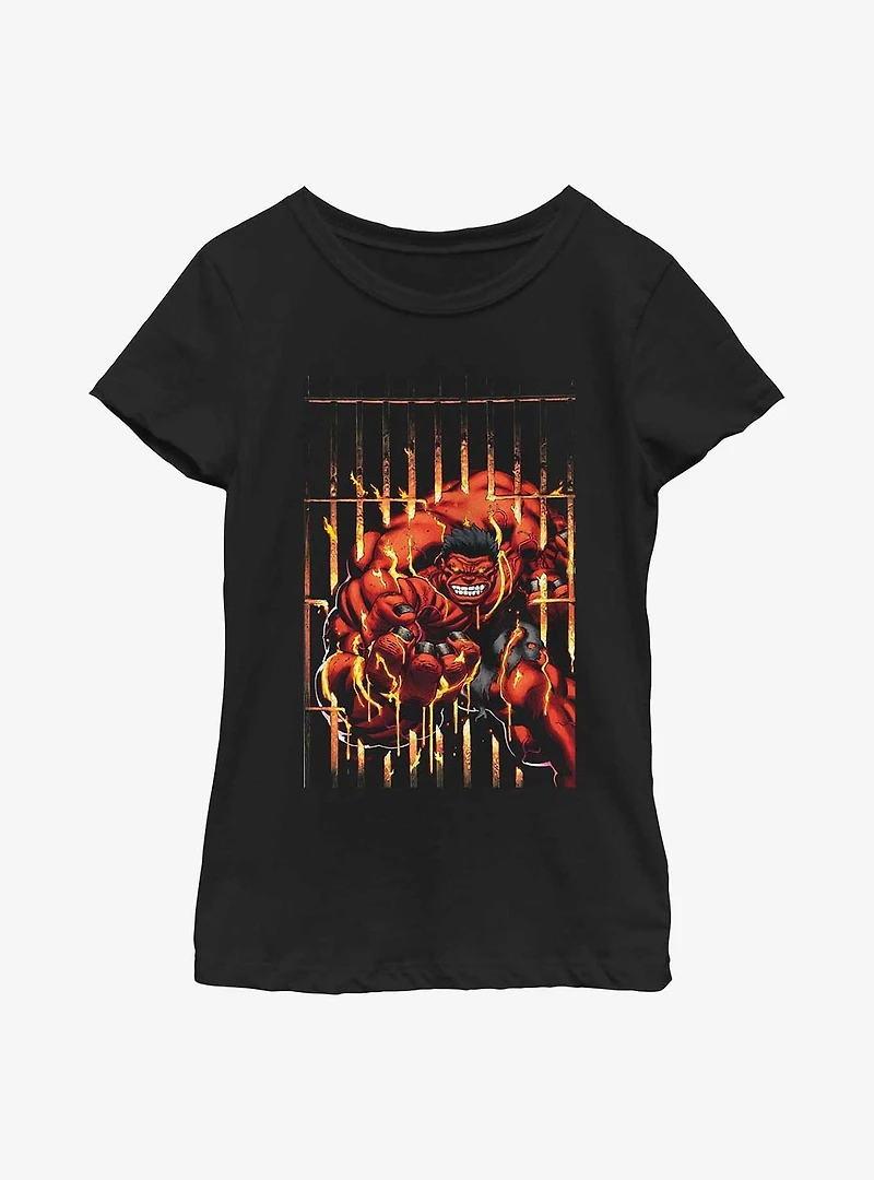 Marvel Red Hulk Cage Youth Girls T-Shirt