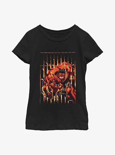 Marvel Red Hulk Cage Youth Girls T-Shirt