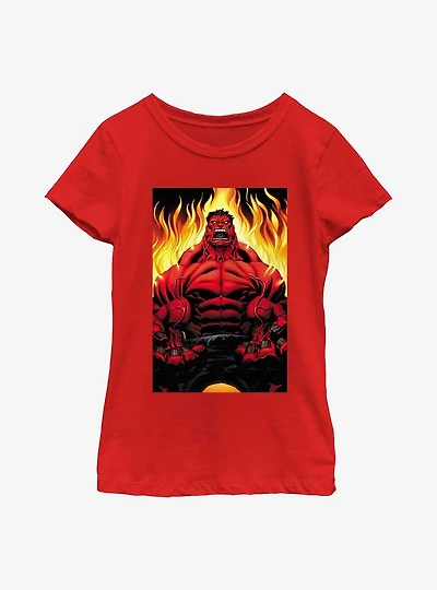 Marvel Red Hulk Fire Youth Girls T-Shirt