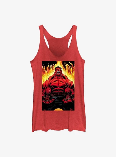 Marvel Red Hulk Fire Womens Tank Top