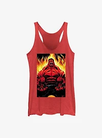 Marvel Red Hulk Fire Womens Tank Top