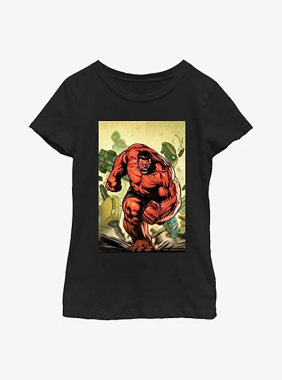 Marvel Red Hulk Crash Youth Girls T-Shirt