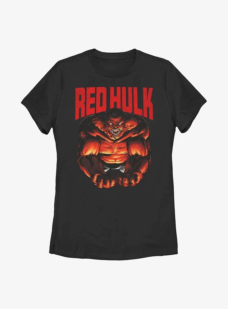 Marvel Red Hulk Mad Womens T-Shirt