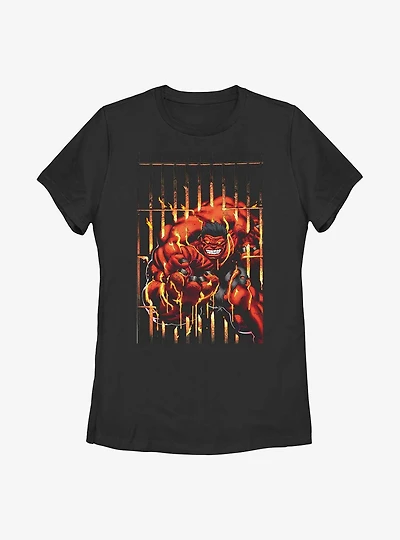 Marvel Red Hulk Cage Womens T-Shirt