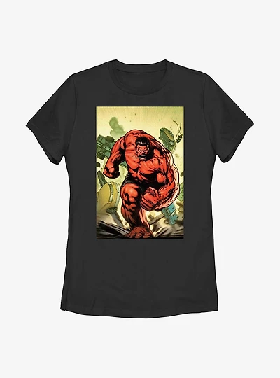 Marvel Red Hulk Crash Womens T-Shirt