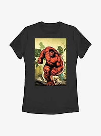 Marvel Red Hulk Crash Womens T-Shirt