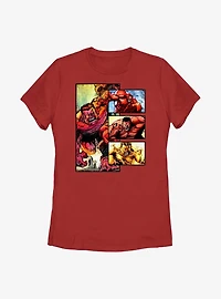 Marvel Red Hulk Panels Womens T-Shirt