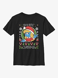 The Smurfs Merry Christmas Smurfette Youth T-Shirt