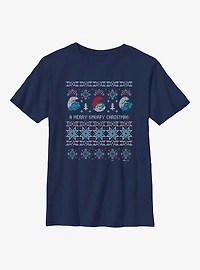 The Smurfs Ugly Sweater Smurfy Christmas Youth T-Shirt