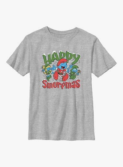 The Smurfs Happy Smurfmas Youth T-Shirt