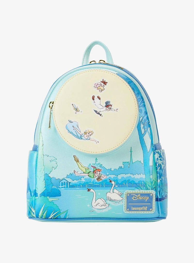 Loungefly Disney Peter Pan Flying Full Moon Glow-in-the-Dark Glitter Mini Backpack