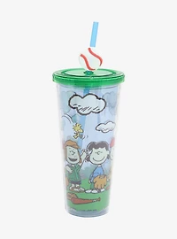 Peanuts Baseball Scene Carnival Cup with Straw Charm