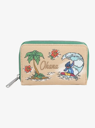 Loungefly Disney Lilo & Stitch Surfing Stitch Canvas Small Zip Wallet - BoxLunch Exclusive