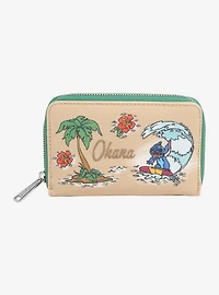 Loungefly Disney Lilo & Stitch Surfing Stitch Canvas Small Zip Wallet - BoxLunch Exclusive