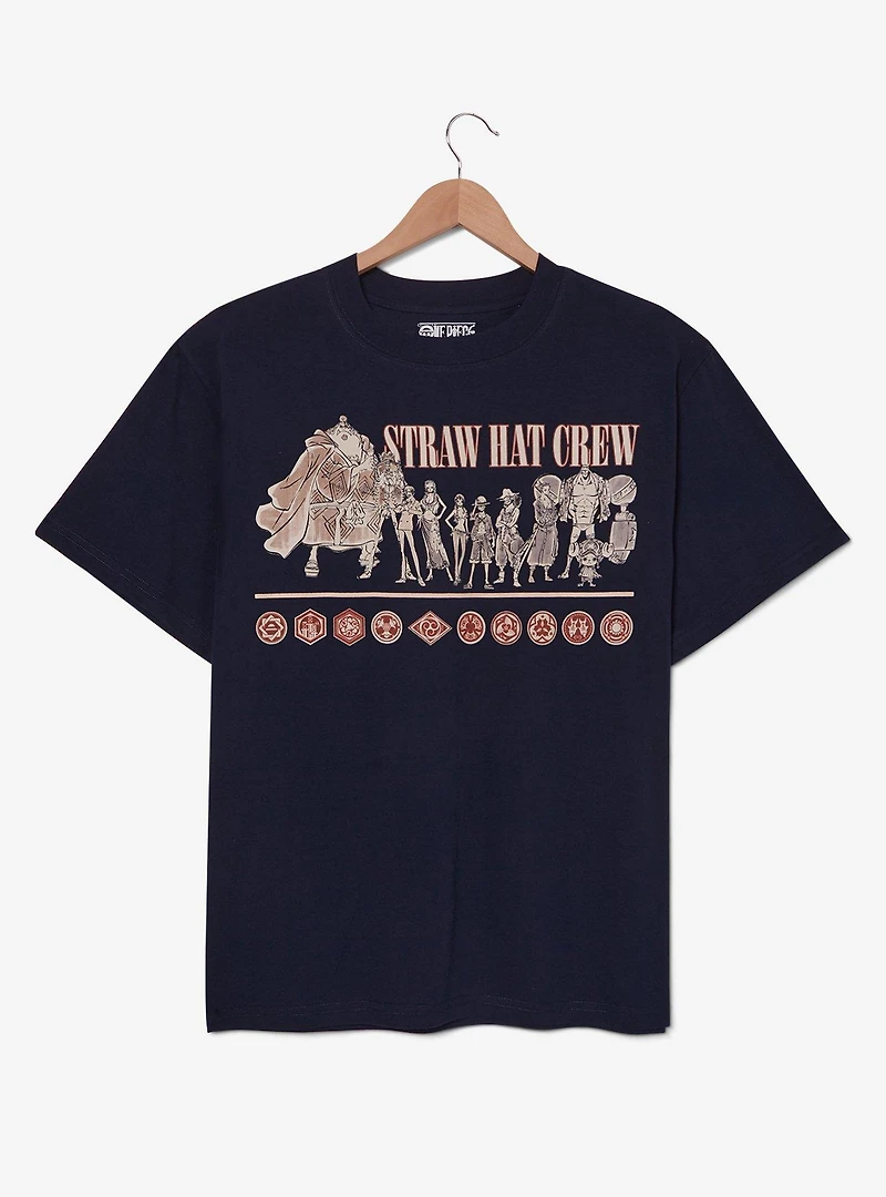 One Piece Straw Hat Crew Tonal Group Portrait T-Shirt - BoxLunch Exclusive
