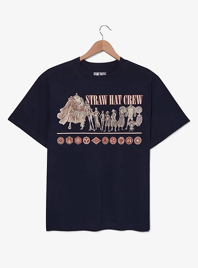 One Piece Straw Hat Crew Tonal Group Portrait T-Shirt - BoxLunch Exclusive