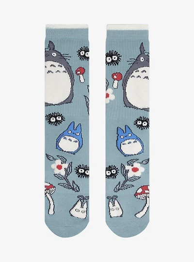 Studio Ghibli® My Neighbor Totoro Soot Sprites & Totoros Allover Print Crew Socks - BoxLunch Exclusive