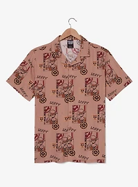 One Piece Monkey D. Luffy Allover Print Woven Button-Up - BoxLunch Exclusive