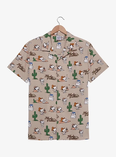 Peanuts Snoopy & Siblings Western Allover Print Woven Button-Up - BoxLunch Exclusive
