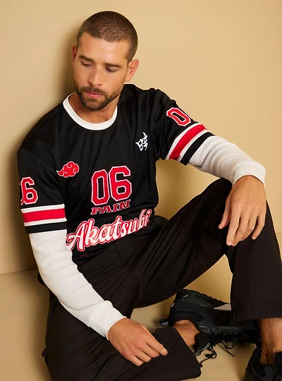 Naruto Shippuden Akatsuki Layered Long Sleeve Jersey - BoxLunch Exclusive