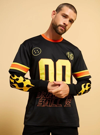 Dragon Ball Z Flames Layered Long Sleeve Jersey - BoxLunch Exclusive
