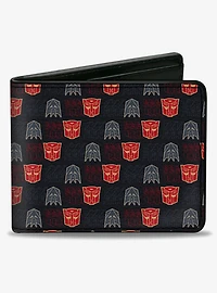 Transformers Autobot Decepticon Shield Flip Black Multi Color Bifold Wallet