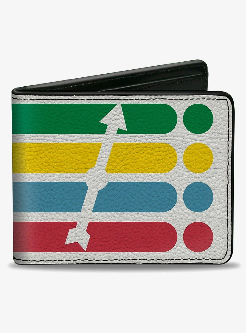 Twister Spin Stripe Spinner White Multi Color Bifold Wallet