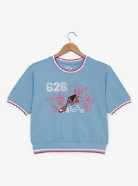 Disney Lilo & Stitch Floral Women's Cropped Ringer T-Shirt - BoxLunch Exclusive