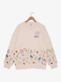 Dora the Explorer Floral Embroidered Crewneck — BoxLunch Exclusive