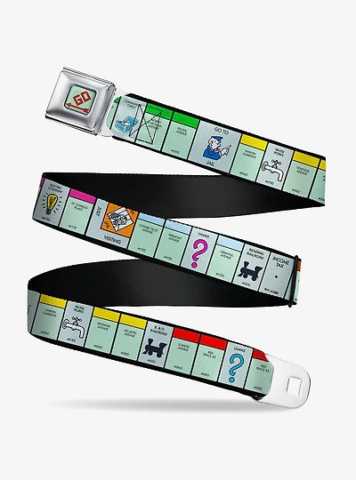 Monopoly Game Board Space Blocks Seatbelt Buckle Belt
