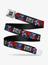 Cowboy Bebop Spike Pose & Crew Collage Seatbelt Buckle Belt