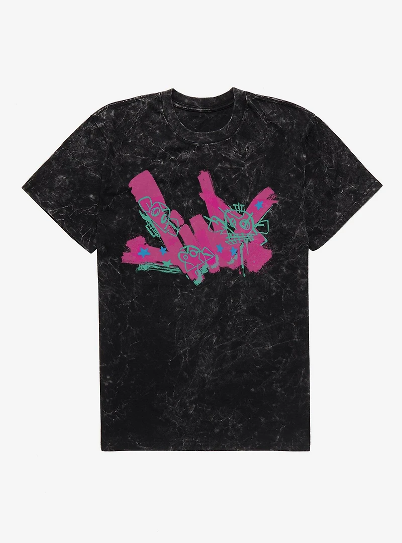 Arcane Graffiti Name Jinx Mineral Wash T-Shirt