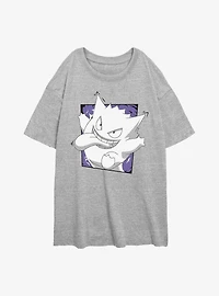 Pokemon Gengar Passing Through Womens Oversized T-Shirt