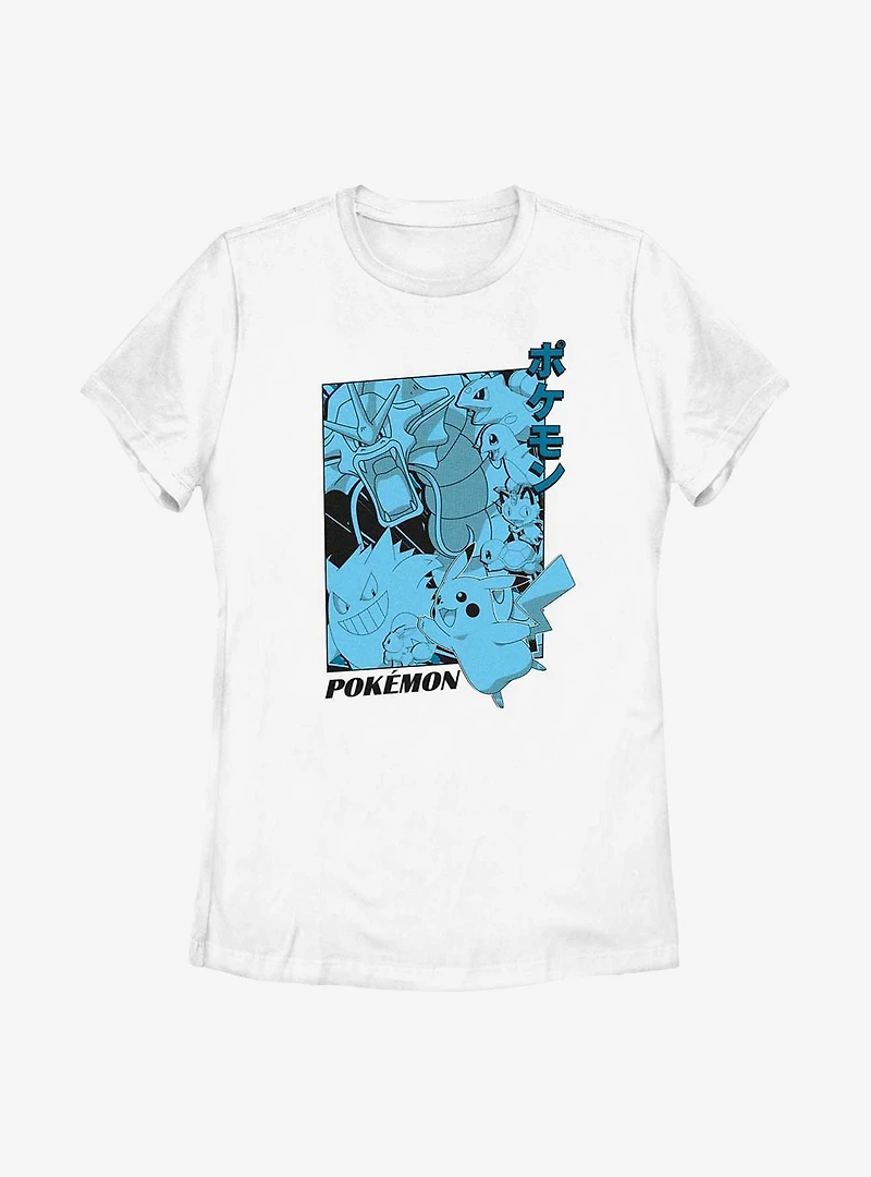 Pokemon All Stars Manga Style Womens T-Shirt