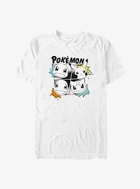 Pokemon Starter Heads Grid Manga Style T-Shirt