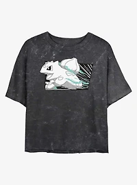 Pokemon Bulbasaur Run Mineral Wash Womens Crop T-Shirt