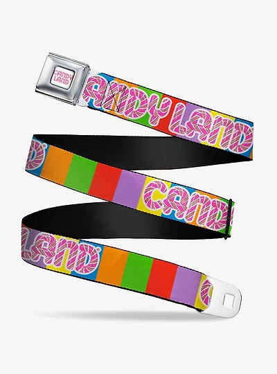 Candy Land Game Logo Color Blocks Youth Seatbelt Buckle Belt