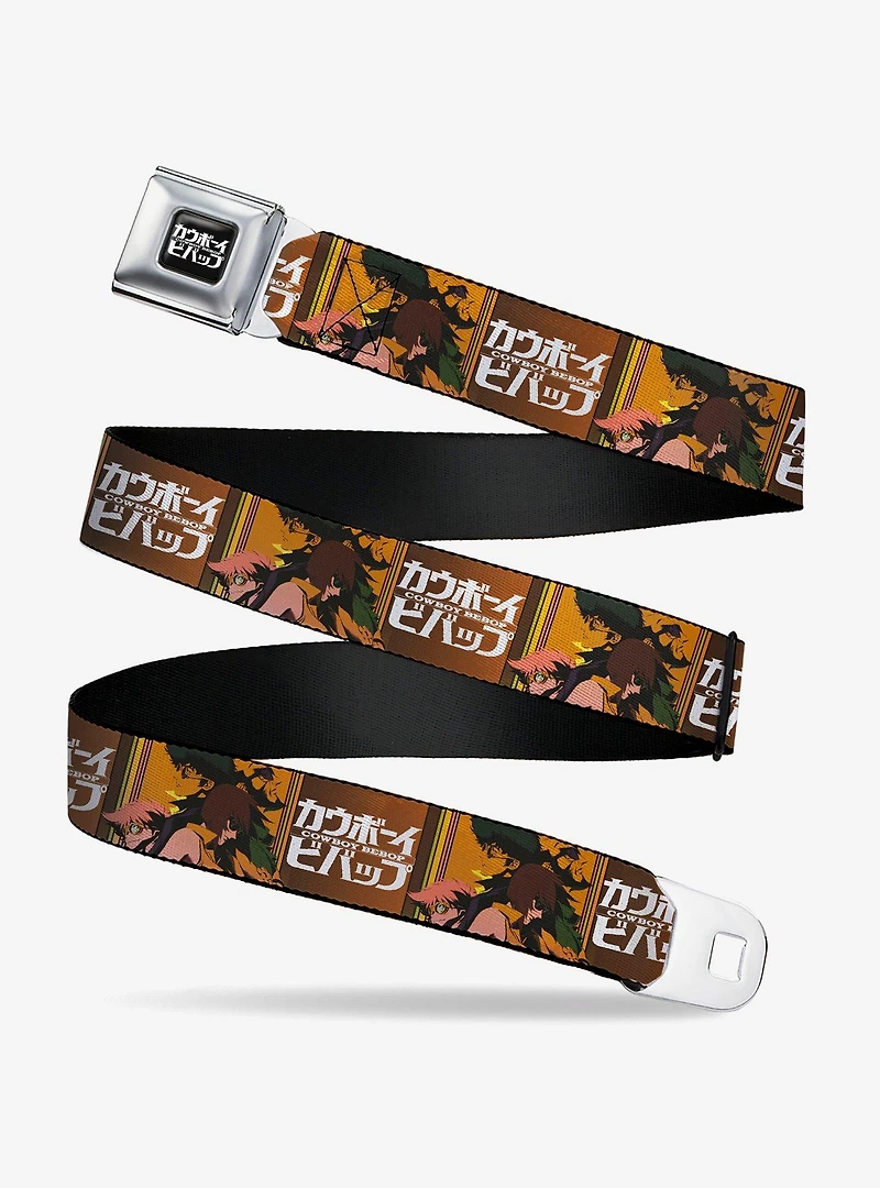 Cowboy Bebop Crew Group Pose & Title Blocks Youth Seatbelt Buckle Belt