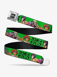 Cowboy Bebop Crew Group Pose & Title Logo Youth Seatbelt Buckle Belt