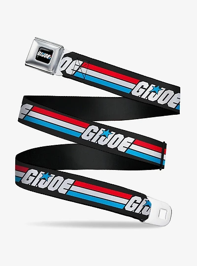 GI Joe Title Logo Stripe Youth Seatbelt Buckle Belt