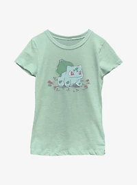 Pokemon Bulbasaur Sketch Style Youth Girls T-Shirt