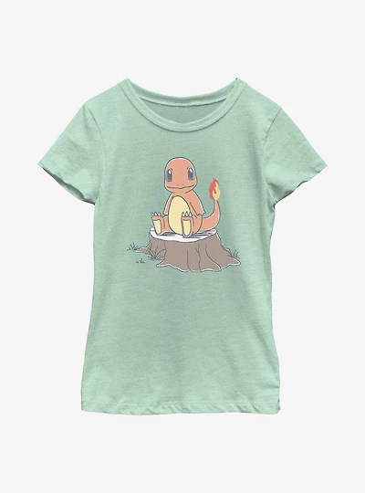 Pokemon Charmander Sketch Style Youth Girls T-Shirt