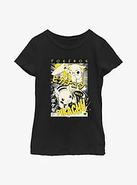 Pokemon Poster Pikachu Manga Style Youth Girls T-Shirt