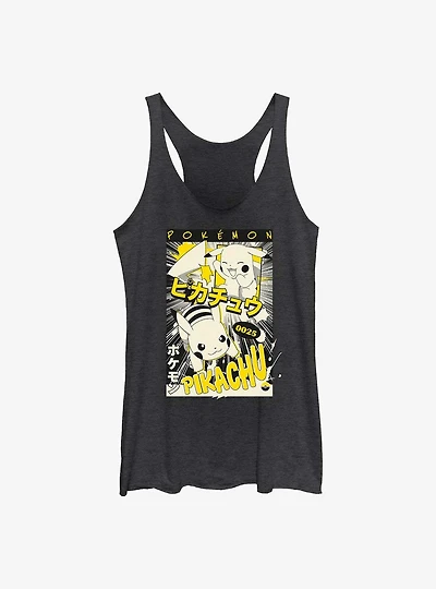 Pokemon Poster Pikachu Manga Style Womens Tank Top