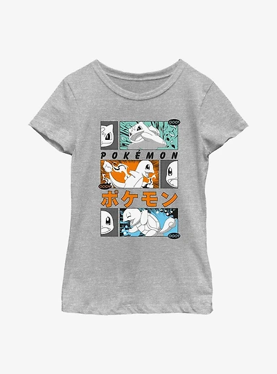 Pokemon Starters Posters Style Youth Girls T-Shirt