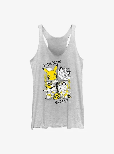 Pokemon Pikachu Meowth Manga Style Womens Tank Top